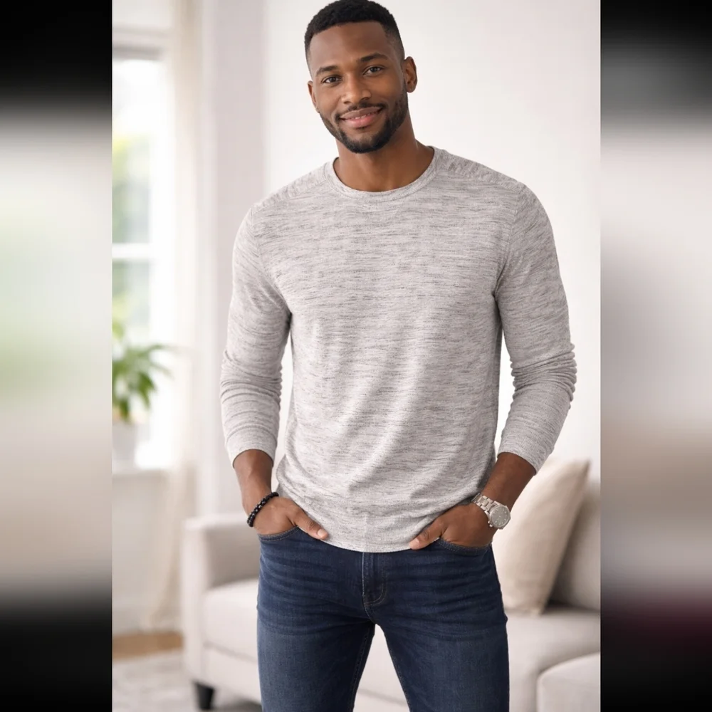 J.Crew Men’s Gray Heather Lightweight Sweater Small Crewneck Pullover Casual